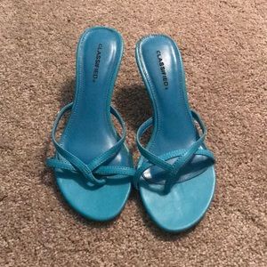 Blue kitten heels